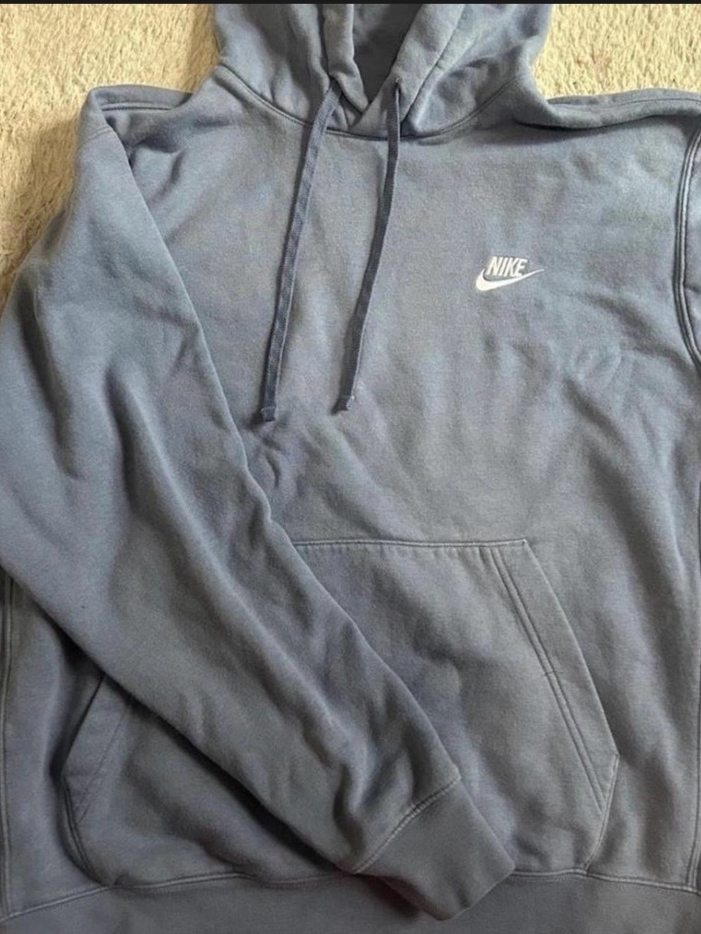 Nike Men's Slate Blue Hoodie with White Swoosh